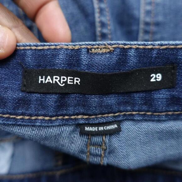 Harper Jeans Women's 29 Blue Denim Floral Stretch 5-Pockets Embroidered Skinny‎ - Picture 4 of 8